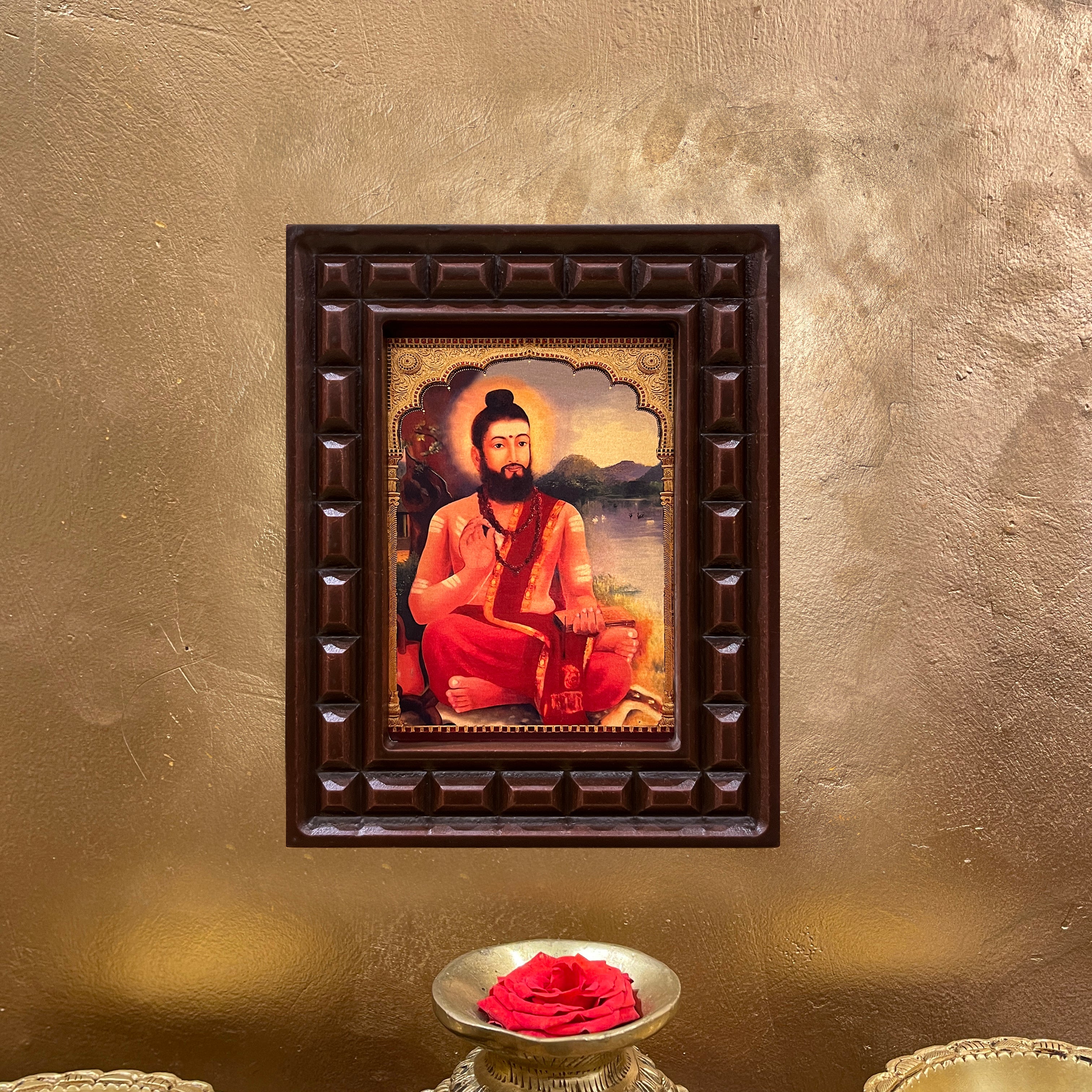 Gold Leafed Sage Yajnavalkya in Wooden Frame