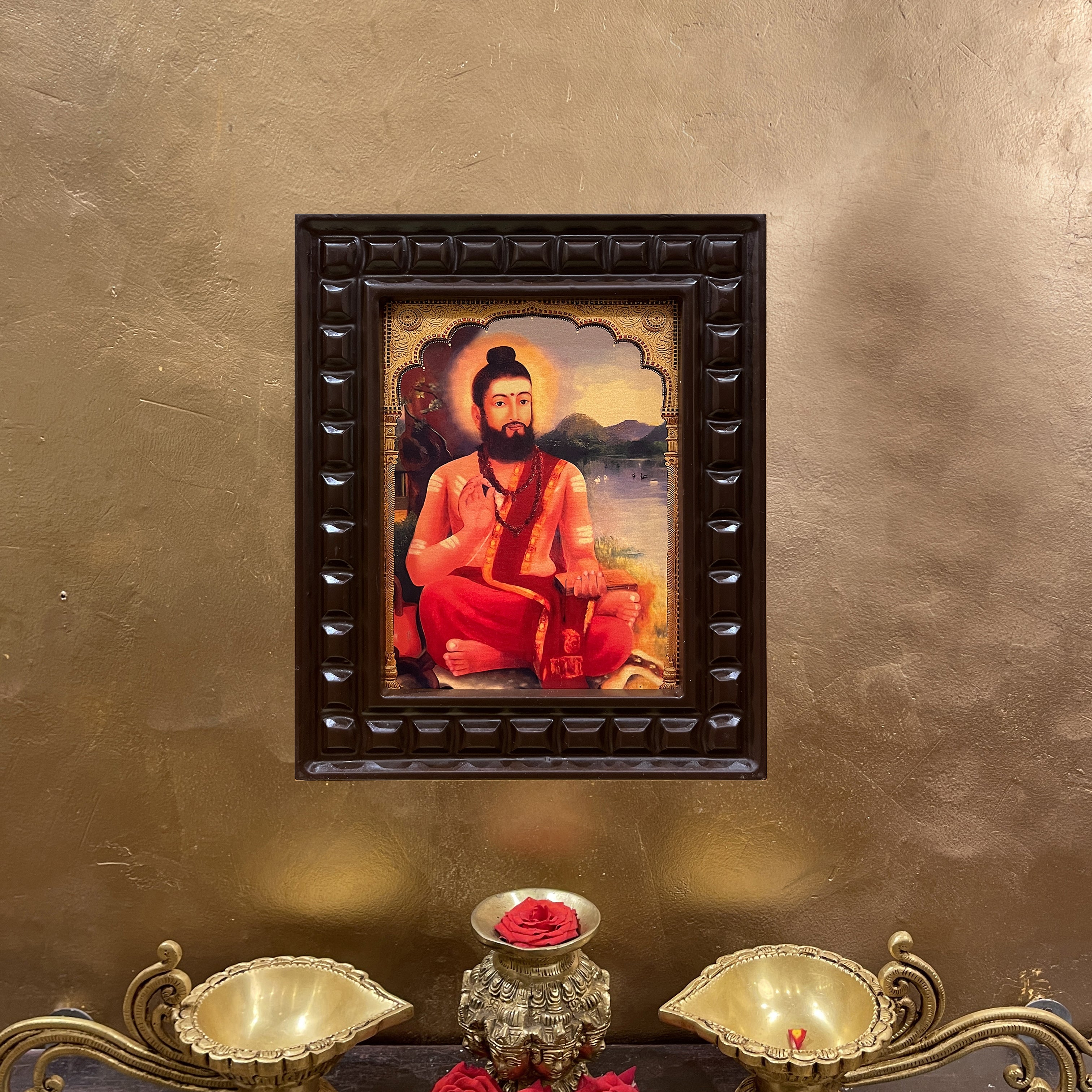 Gold Leafed Sage Yajnavalkya in Wooden Frame