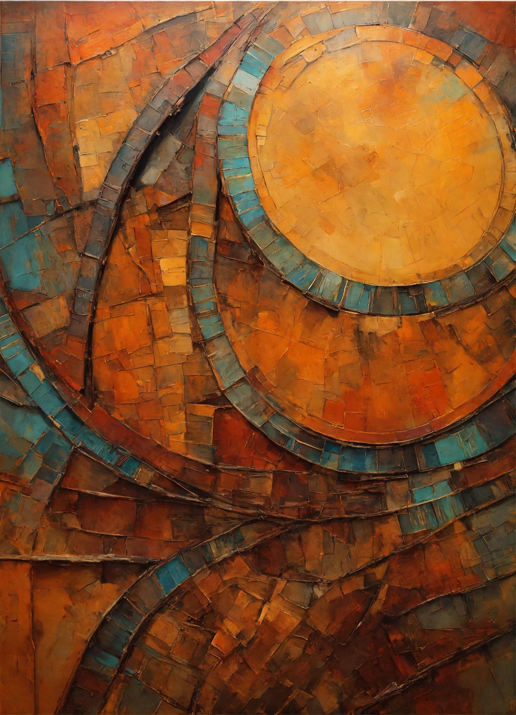 Rustic Abstract Art Print on Canvas - without frame