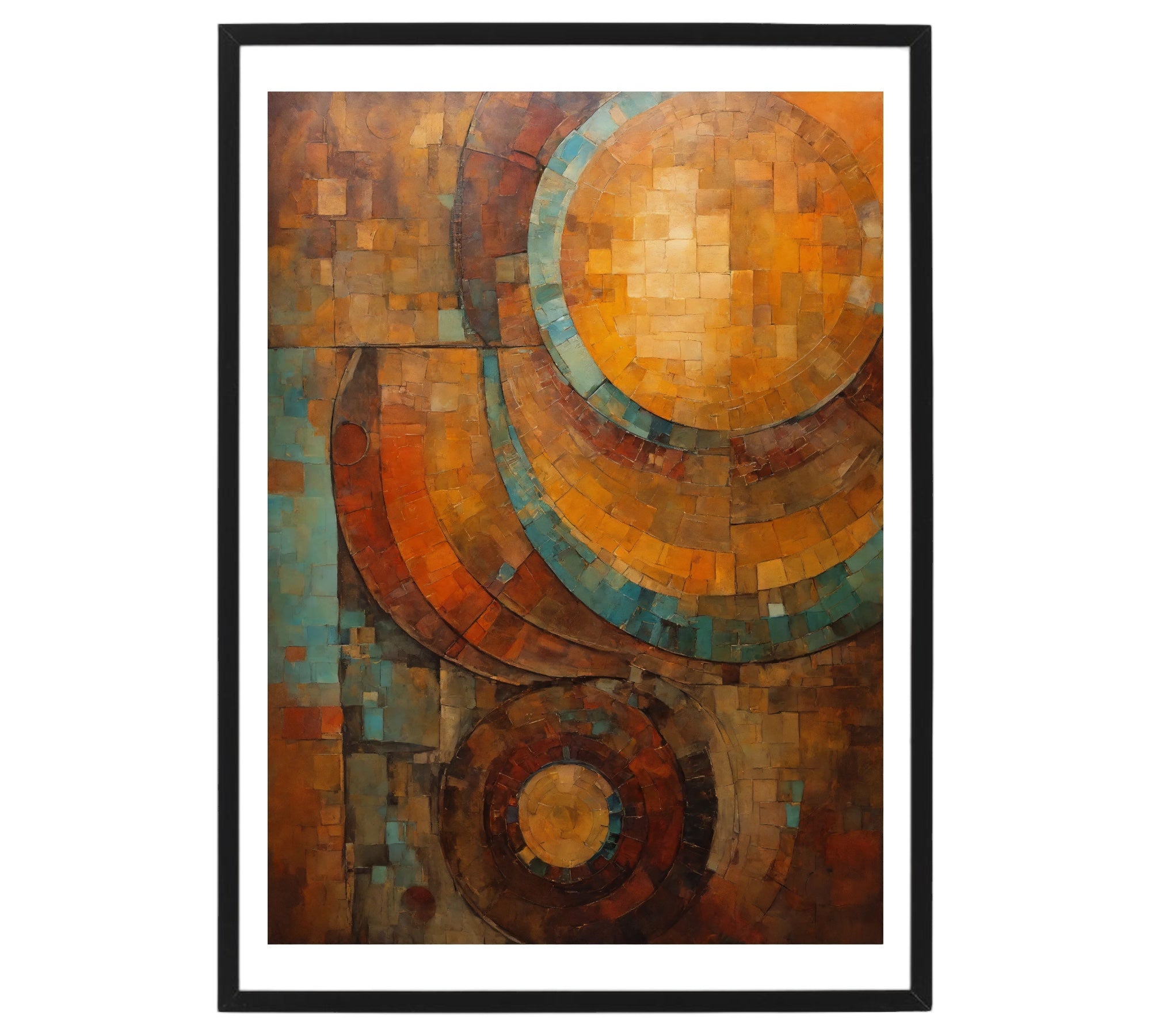 Rustic Abstract Art Print on Canvas - without frame