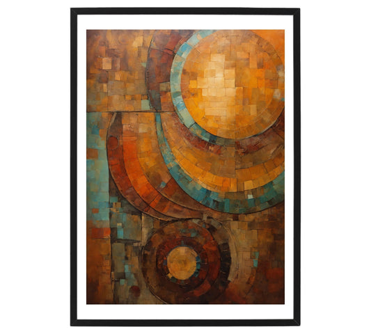 Rustic Abstract Art Print on Canvas - without frame