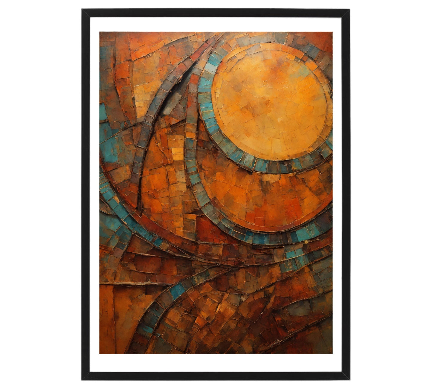 Rustic Abstract Art Print on Canvas - without frame