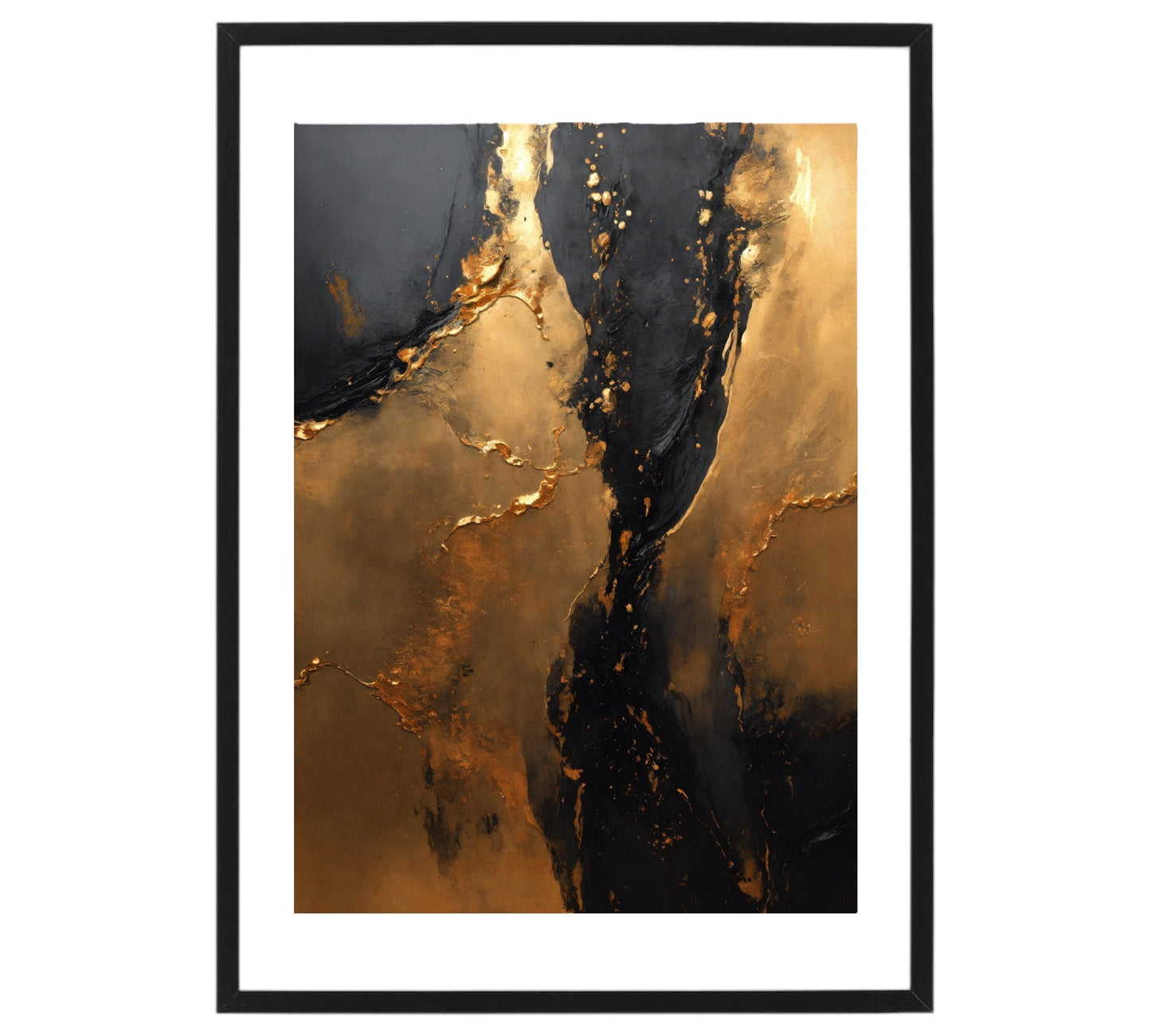 A Black and Gold Abstract Masterpiece - without frame