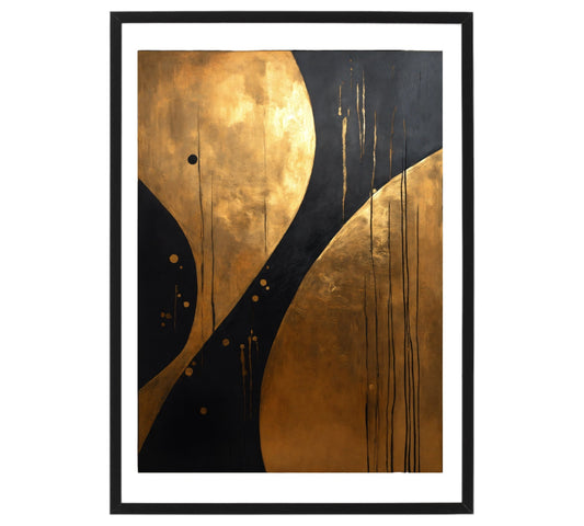 A Black and Gold Abstract Masterpiece - without frame