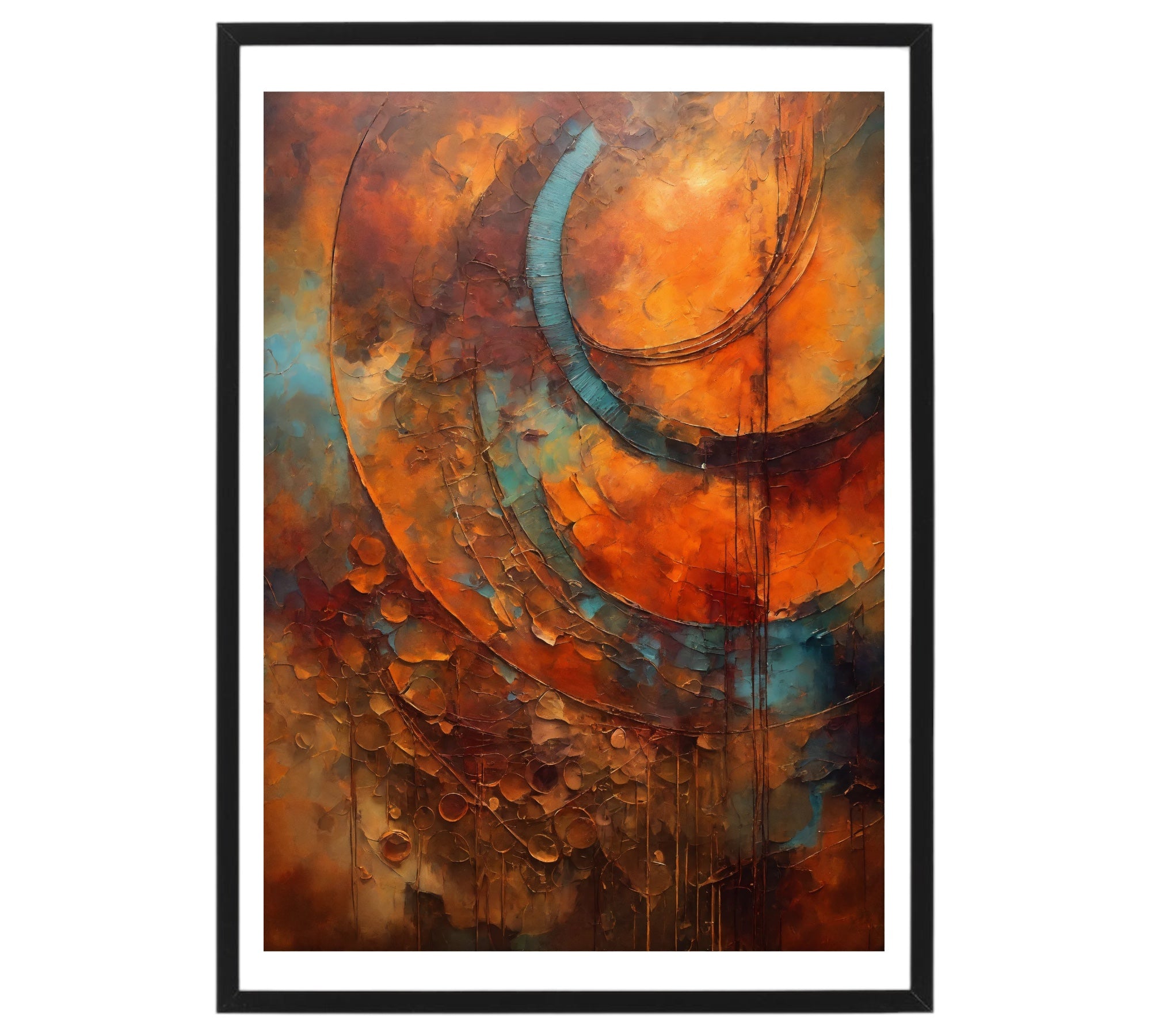 Rustic Abstract Art Print on Canvas - without frame