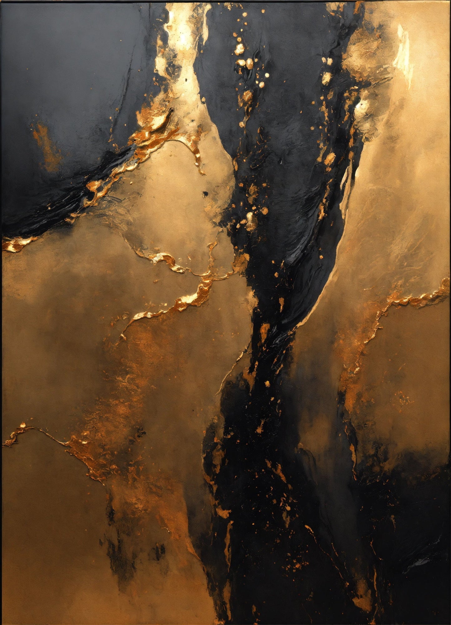 A Black and Gold Abstract Masterpiece - without frame