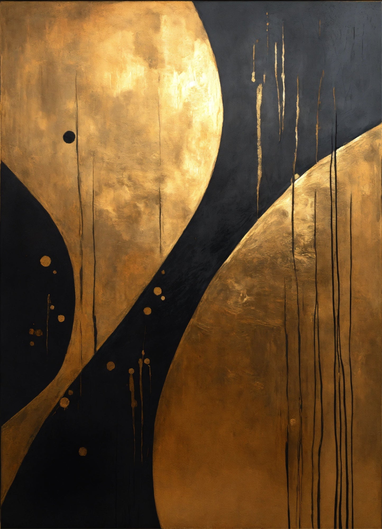 A Black and Gold Abstract Masterpiece - without frame